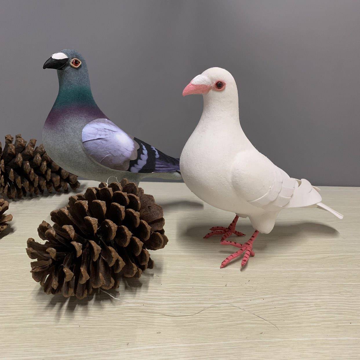 大号仿真鸽子动物模型道具摄影配饰摆件店铺装饰