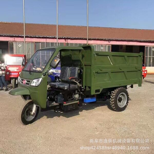 一体车棚农用拉粮柴油三轮车22马力五征同款自卸车工地矿用车