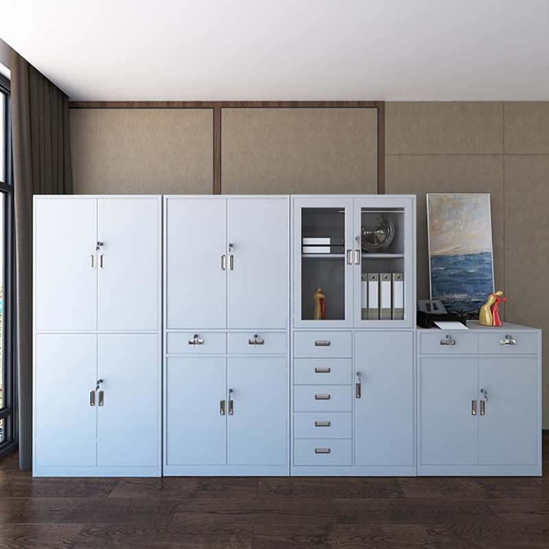 铁皮文件柜办公室档案柜抽屉式矮柜收纳柜财务凭证柜带锁办公书柜