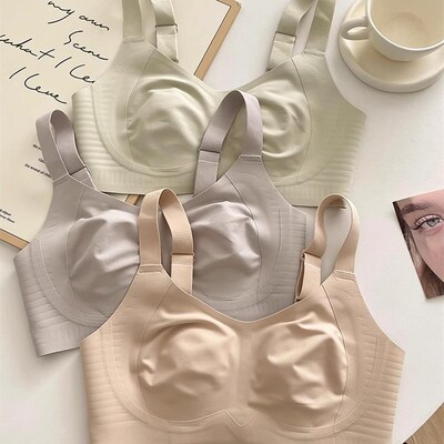 兔耳杯无痕提拉内衣女夏季薄款大胸显小收K副乳防下垂大码肤色文