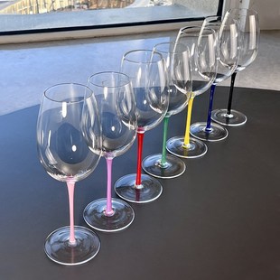 水晶玻璃粉色红酒杯高脚杯子无铅家用高颜值勃艮第黑皮诺葡萄酒杯