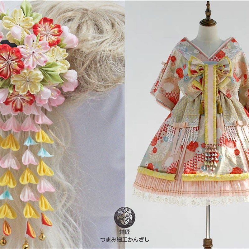 辅匠辉夜姬细工花和风和服发饰细工发簪lolita古典玩偶