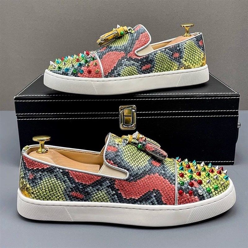 铆钉时尚乐福鞋男2025夏季新款豆豆鞋高级感痞帅男鞋一脚蹬懒人鞋,流行男鞋,乐福鞋（豆豆鞋）,淘宝优惠券,粉丝福利购,淘宝优惠卷