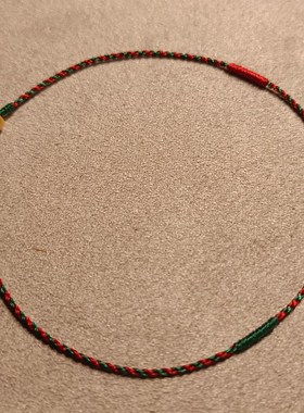 博君一肖金算盘珠手工编织手绳手链超细绳编红绳红黄绿