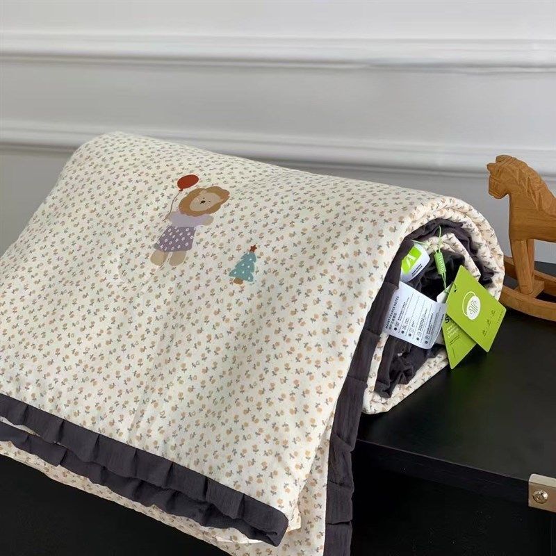 被子被芯全棉双层纱皱皱花边夏被纯棉卡通小可爱空调被夏凉被,床上用品,化纤被,淘宝优惠券,粉丝福利购,淘宝优惠卷