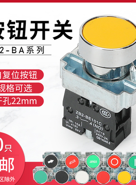 按钮开关XB2-BA31/42/51/61/21箭头标识金属带电源符号自复位按钮