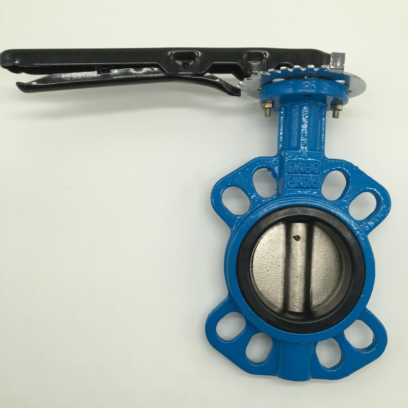 铸铁手柄蝶阀D71X-16 手动 对夹式蝶阀 软密封蝶阀 DN50 65 80