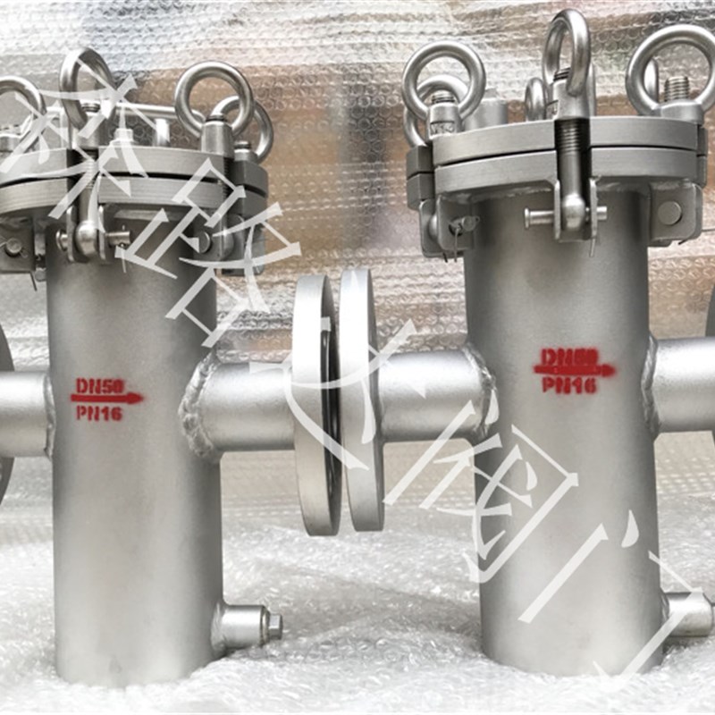 快开篮式过滤器304/316法兰过滤器SBL-16P不锈钢篮式直通筒提蓝式