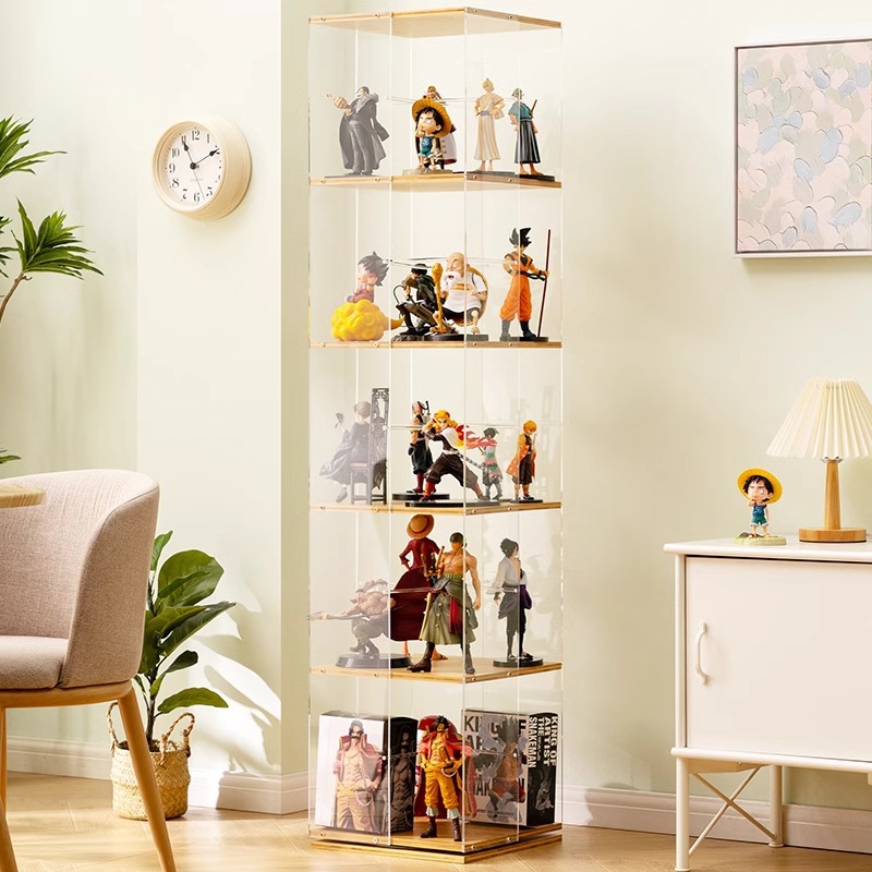 亚克力展示柜多层落地置物架收纳架子分层架储物架家用客厅置物柜