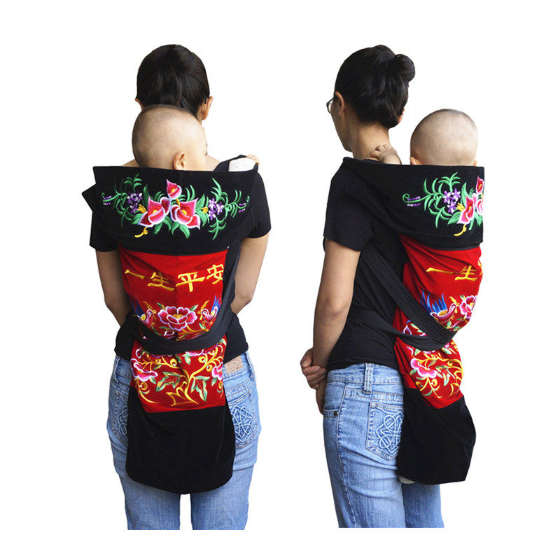 云南传统宝宝背带布四川背娃小孩背巾贵州新生婴儿背扇后背式四季