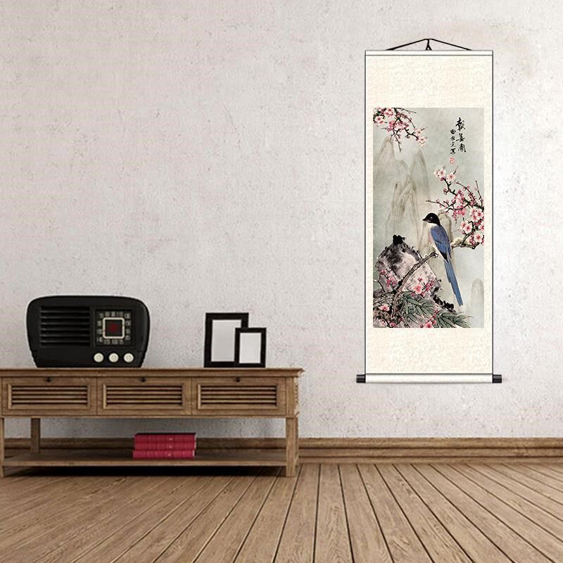 花鸟牡丹国画挂画花开富贵图非手绘客厅卧室装饰丝绸水墨工笔字画