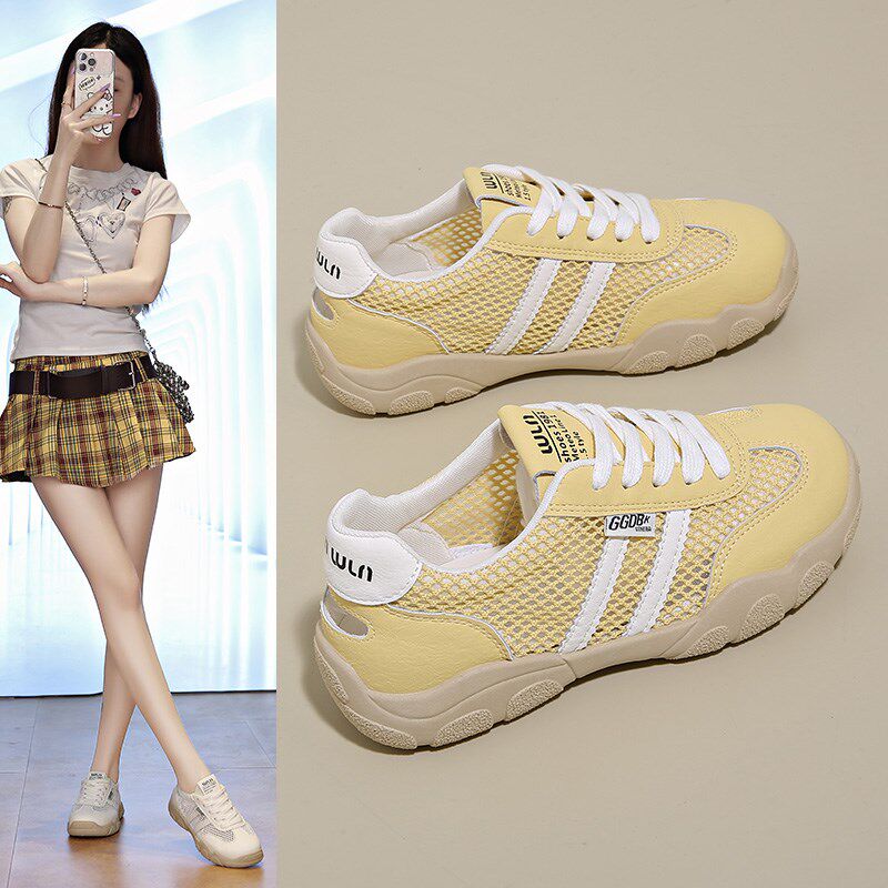 女鞋踩屎感镂空德训鞋女夏季透气洞洞跑鞋不累脚薄款运动网鞋34码