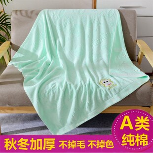 婴儿纯棉浴巾秋冬季加厚新生儿童宝宝盖毯正方P形毛巾被子超柔吸