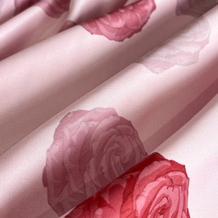 结婚四件套大红色喜庆玫瑰印花全棉被套床单婚庆嫁娶床上用品