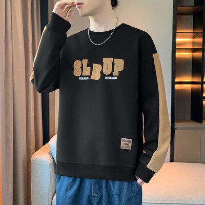 YPY111111黑色刺绣男士TX恤长袖春秋款