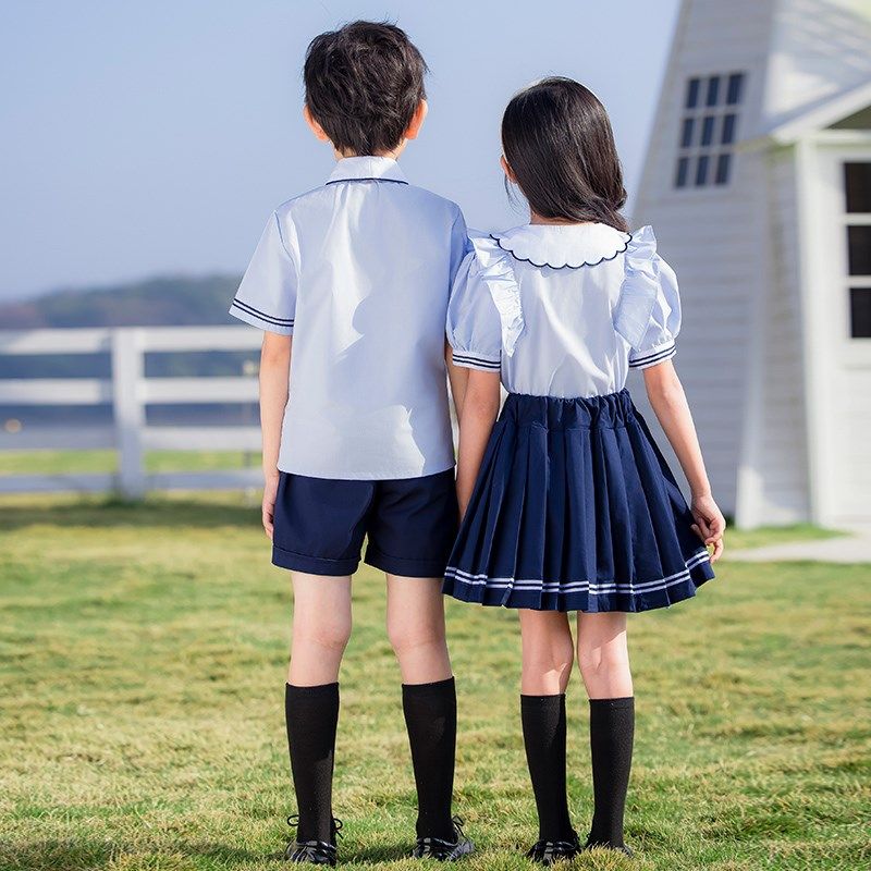 小学生校服班服套装幼儿园园服夏季儿童英伦风夏装演出毕业照服装