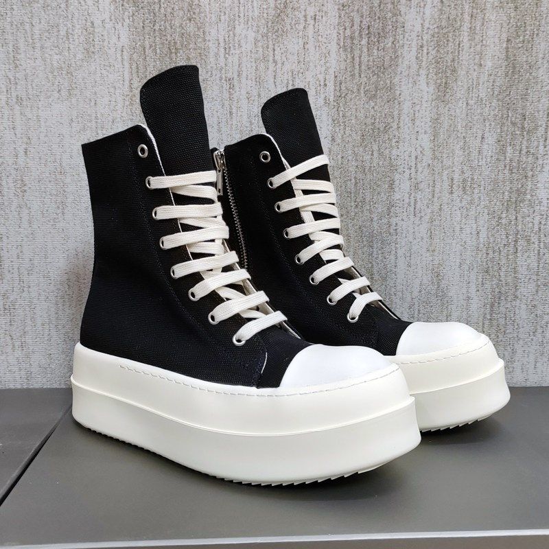 ro新款增高奶香厚底帆布鞋男四季百搭高帮板鞋女欧美时尚短靴子潮,流行男鞋,高帮鞋,淘宝优惠券,粉丝福利购,淘宝优惠卷