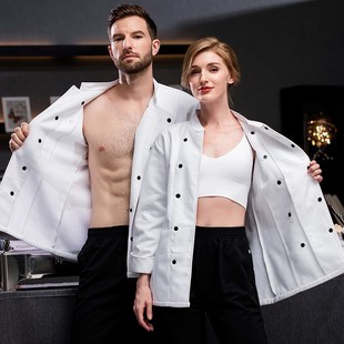 加绒加厚厨师工作服长袖男秋冬装餐饮餐厅酒店饭店厨房冬季工衣女