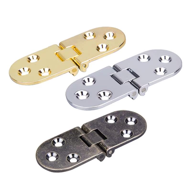 锌合金翻板合页木板翻折桌台面一字合页折叠暗藏桌配件圆桌铰链