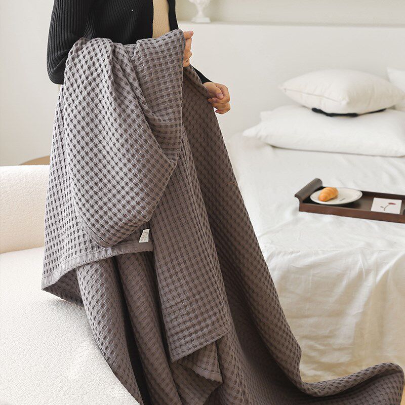 A类纯棉老式毛巾被毛巾毯单双人全棉沙发空M调被盖毯子午休毯夏季
