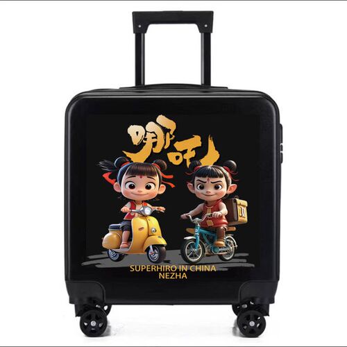 20寸哪吒行李箱18寸卡通拉杆箱万向轮登机箱儿童旅行箱可印logo