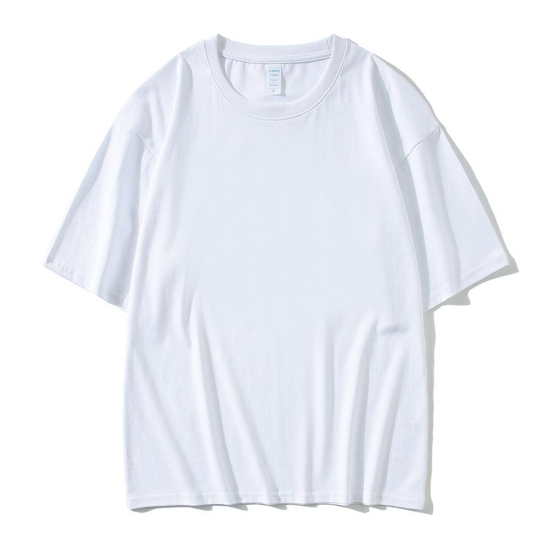班服定制宽松落肩五分袖定制t恤印logo印字男女短信广告衫