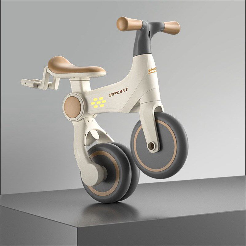 儿童三轮车脚踏蹬车1-2-3岁宝宝可滑可骑婴幼推车遛娃轻便平衡车