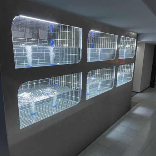 海鲜鱼缸商用酒店海鲜池定做饭店异型缸定制超市贝类缸海水缸定做