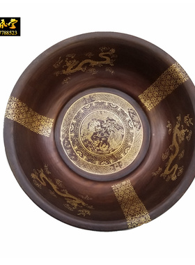 铜盆老式龙凤铜盆脸盆洗手盆洗脚盆结婚庆礼品铜盆浴佛盆纯铜家用