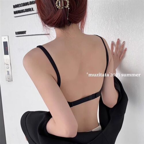 夏季薄款裸感肌冰皮奶果冻隐形美背内衣无痕无S钢圈兔耳杯文胸罩