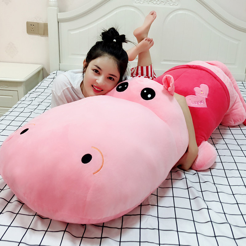 可爱河马毛绒玩具陪你睡觉公仔床上抱着玩偶男生款布娃娃女孩抱枕