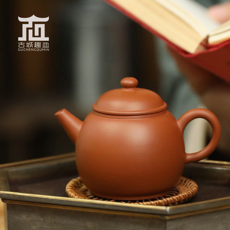 蔡煜坚全手工巨轮珠泡茶紫砂原矿鸡蛋黄J潮州手拉壶岩茶单从小品