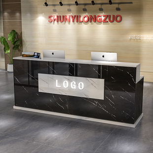 前台收银台简约现代烟酒柜台小型商用便利店办公吧台桌服装店超市