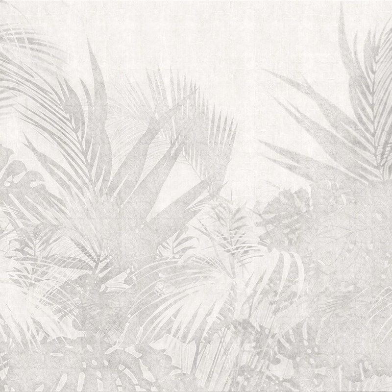 现代简约清新植物树叶电视机背景墙纸壁纸客厅沙发装饰影视墙布