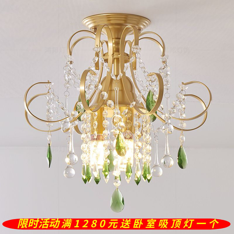 美式水晶小吊灯过道灯走廊灯阳台灯玄关灯衣帽间欧式水晶吸顶灯,家装灯饰光源,床头/玄关/吧台/过道吊灯,淘宝优惠券,粉丝福利购,淘宝优惠卷