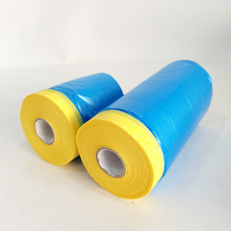 50卷 汽车喷漆美纹纸遮蔽膜不掉漆加厚蓝色防护膜油漆保护膜