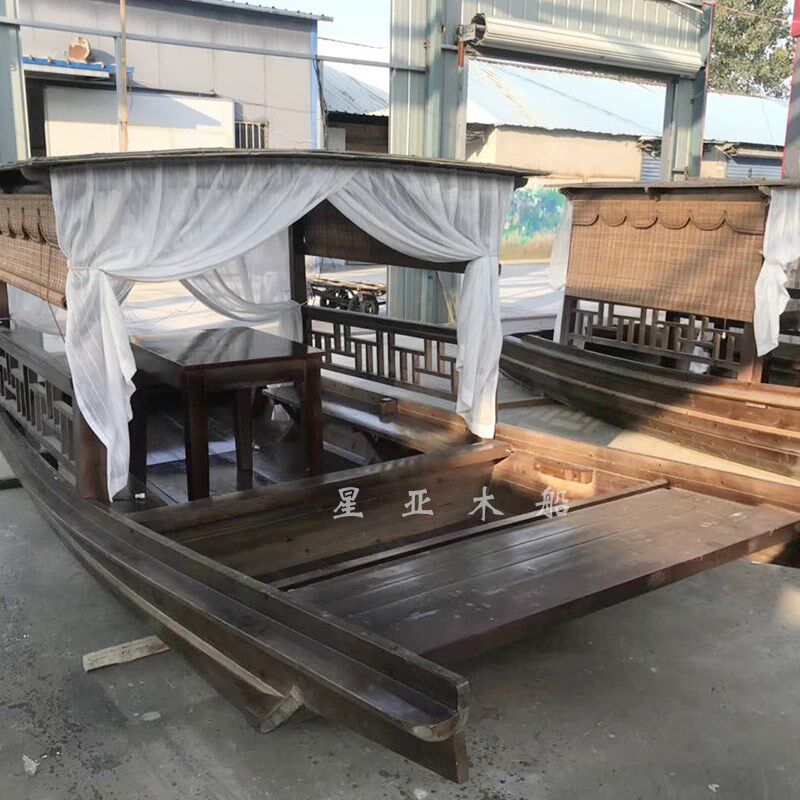 定制仿古木船餐饮船单蓬木船J 水上旅游餐饮木船
