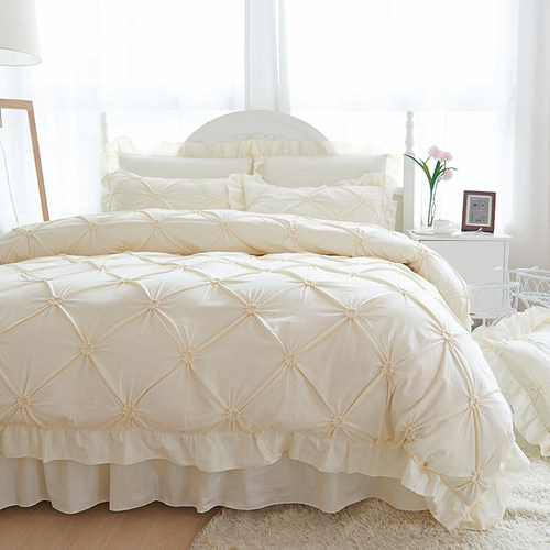 欧式100全棉床上四件套网红床裙款公主风双人被套单床品4