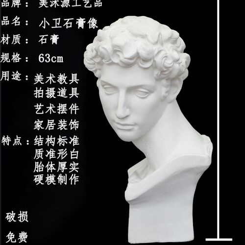 小卫石膏头像 朱利亚诺德梅第奇 美术石膏教具 人物石膏头像H63CM