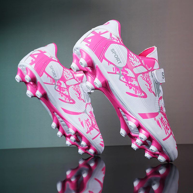 男童足球鞋2025夏季新款TF长钉儿童魔术贴金色运动训练鞋学生球鞋