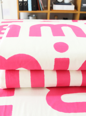 红色字母纯棉被套单件150x200单双人儿童床100%全棉卡通200x230女