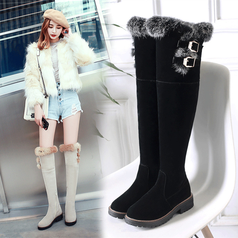 冬季雪地靴女长筒过膝长靴显瘦平底加厚加绒高筒棉靴40大尺码43棉,女鞋,时尚雪地靴,淘宝优惠券,粉丝福利购,淘宝优惠卷