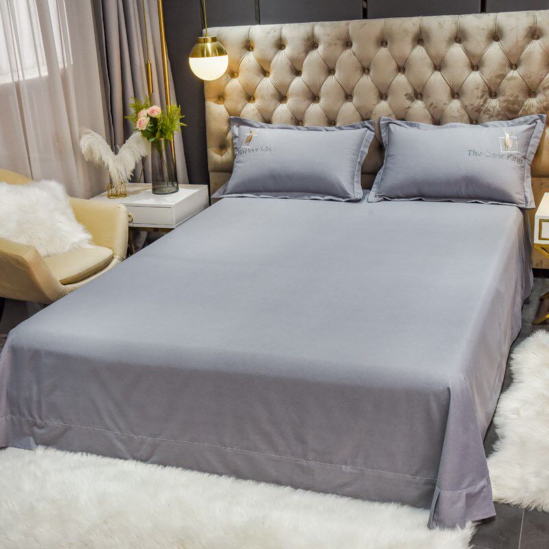 定做纯色全棉加厚磨毛大床单榻榻米3米炕单300x350x400纯棉布被单