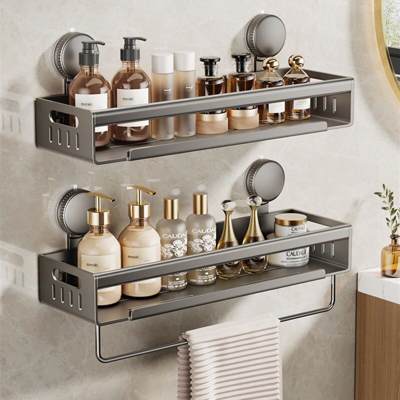 卫生间不锈d钢吸盘置物架浴室免打孔厕所洗漱台洗手间挂墙上收纳