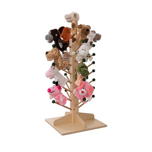 幼儿园手偶展示架玩具手偶收纳架木质手偶架手指玩偶挂架挂33个