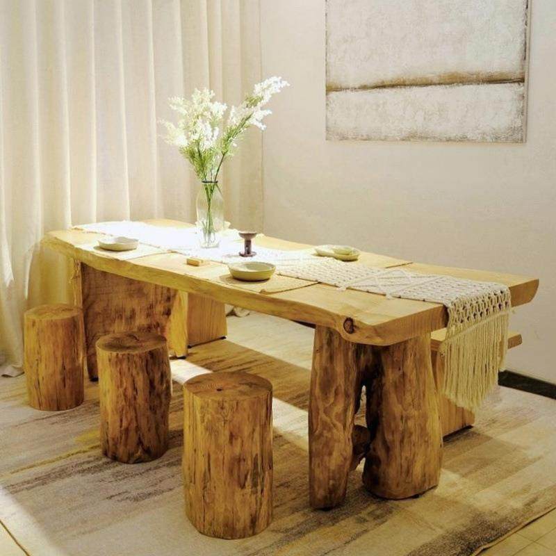 简实木餐桌椅约饭吃桌子长方展示桌形原木日式饭11111桌客性价比