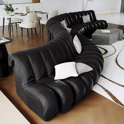意式极简D款eS124578eeDS600师设计蛇形真皮沙d发酒店S形服装店模