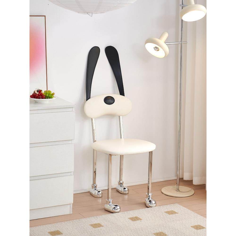 中古狗靠狗背椅子餐椅设妆家用无品牌/化卧室儿童房计师餐桌可爱