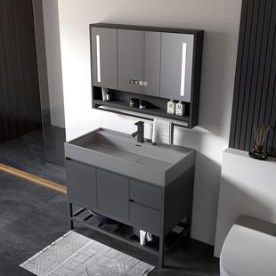 轻奢实木浴室组合纳米岩一体盆石洗326脸盆柜组合柜卫生洗间手台