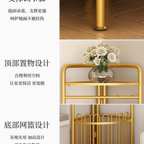 转角衣帽架加粗款衣架用置物KHO架家衣架地落带筐多功能衣收纳挂